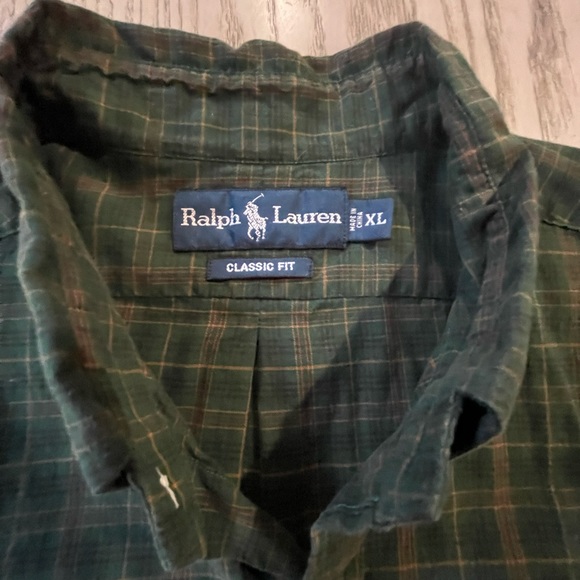 Ralph Lauren Men’s XL Brushed Cotton Plaid Long-sleeved Button-down Shirt - Picture 2 of 5